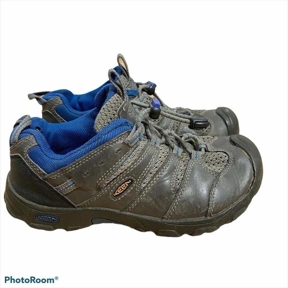Keen Outdoors Sneaker Shoes Sz 2 Boys Gray Blue